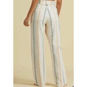 Billabong Cream and Blue Striped Wide Leg Pants